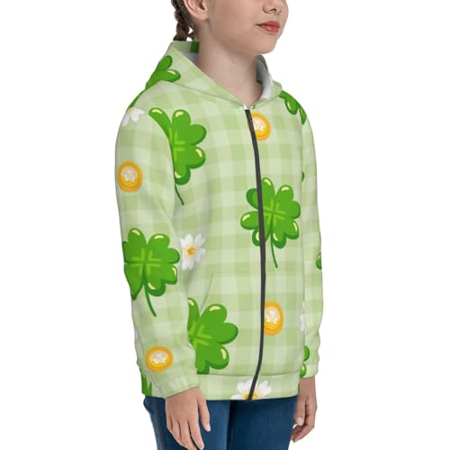St Patrick's Day11 Kid Hoodies Boys Zip Up Sweatshirts Girls Pullover with Pocket4