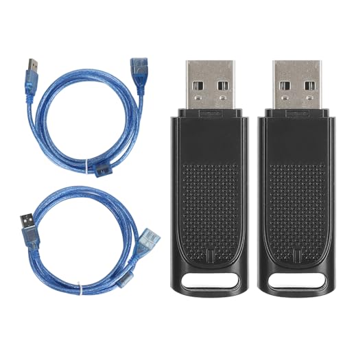 Image of 2 Pack Portable VR USB Dongle Receiver, Wireless Receiver for Valve Index Controllers Vive Tracker, with USB Extension Cable for SteamVR (Transparent Black)