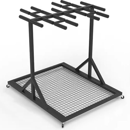 Carrito organizador móvil para 50 raquetas de bádminton y tenis