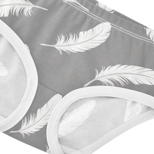 White Feathers Gray Black Girls Underwear Toddlers 2t Cotton Girl Panties Cute Fun Print Kids Briefs Undies4