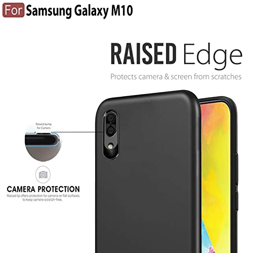 Image of Mobile Back Cover Case for Samsung Galaxy M10 (Silicone Case|CameraProtection|Black SC1510)