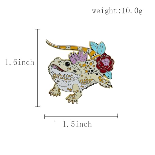 Image of Kawaii Animal Enamel Lapel Pin, Yellow Lizard Badge Reptile Lover Gift for Girls, Teens, Women, Kids, Adults, Unisex