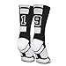 Custom Team Number Crew Socks | Athletic Socks by ChalkTalkSPORTS | Black | 19