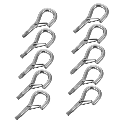 CIYODO 10pcs Screw-in Metal Hooks Ceiling for Outdoor String Lights Plant Hangers Heavy Duty Lanterns Safety Decor