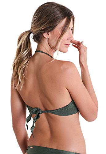 Top Biquíni Avulso com bojo Tomara que Caia Fru-Fru Marrakesh - Verde Musgo M