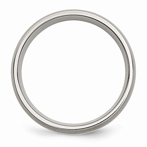 Sonia Jewels Titanium Sterling Silver Inlay 6mm Brushed Wedding Band2