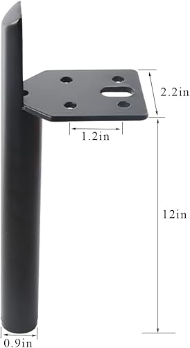 Miniatura 7 de Patas de muebles de 2 pulgadas, patas negras para mesa de café, patas de muebles de metal de mediados de siglo para sofá, gabinete, otomana, juego