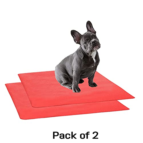 Image of Trance Waterproof Pet Training Pads | Reusable Pee Pad for Dogs Cats Puppy | Washable Pet Dry Sheet | Potty Trainer | Soft and Hypo-Allergenic (Small, Size 0.5 x 0.7 m | 50 x 70 Cms, Coral)- Pack Of 2