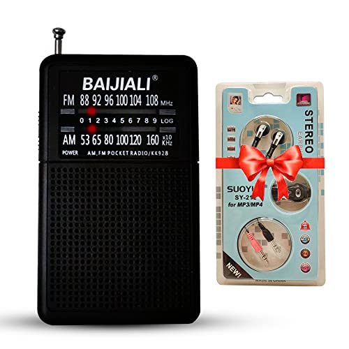Radio Pequeña Portátil De Bolsillo para Llevarla A Cualquier Parte. Transistor De Radio FM/Am con Antena Telescópica para Una Mejor Sintonización De Las Emisoras. Incluye Auriculares Stereo Cover