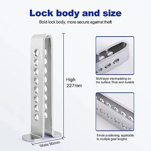 Image of Auto Hub Stainless Steel Anti Theft Lock for Car, Brake Pedal Key Lock. Clutch Lock for All Cars,Silver