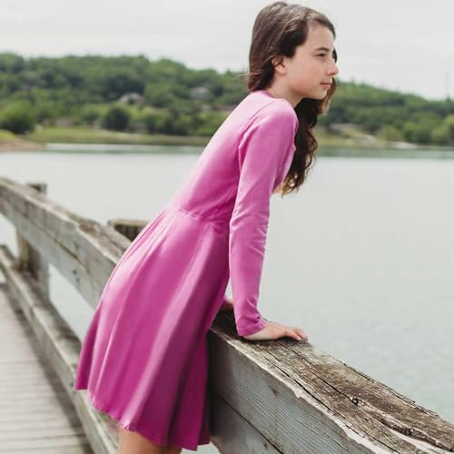 Navy Blue Twirly Long Sleeve Dress by City Threads2