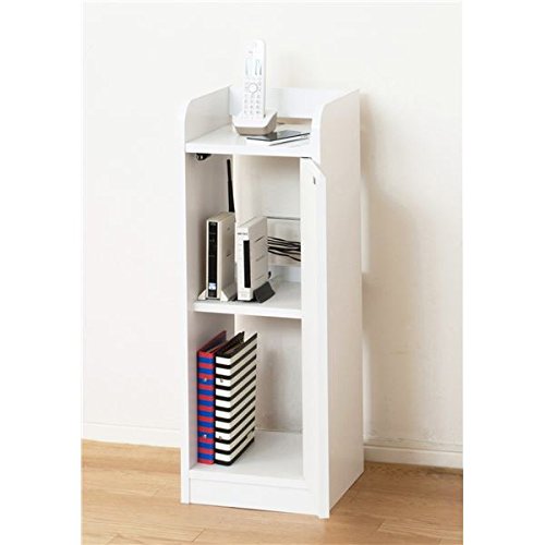 Amazon｜鏡面モデム収納ラック/扉付き収納棚 【スリムタイプ】 幅30cm