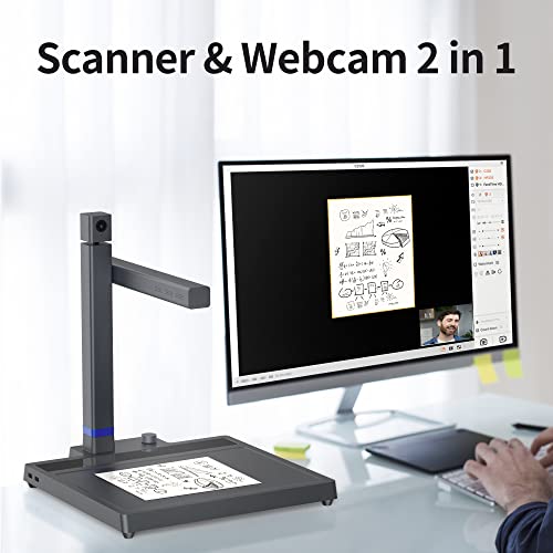 Czur Shine Surface Pro Professional Document Scanner, 16Mp Document Camera + 2Mp Webcam+ Working Surface, A3 Book Scanner For Computer/Laptop, 180+ Languages Ocr, Fast Scan 1S/Page, For Pc/Mac #TOP7