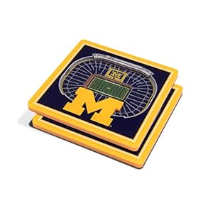 YouTheFan NCAA Michigan Wolverines 3D StadiumView Coasters – Michigan Stadium 4″ x 4″