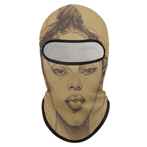 Balaclava para Hombres y Mujeres - Máscara de Esquí Dibujada a Mano, Cubreboca Integral para Ciclismo, Protección contra el Viento y el Frío, Reutilizable y Secado Rápido miniatura 7