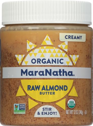 Image of Maranatha Organic, Creamy Raw Almond Butter Spread 12 Ounce (Pack of 2)