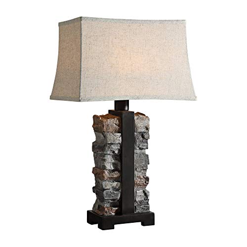 Uttermost Kodiak Stacked Stone Concrete Outdoor Table Lamp #1