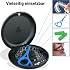 BVN Retainer Case with Aligner Removal Tool (2 Pack), Portable Mouth Guard Case & Denture Box, Slim Orthodontic Retainer Container for Invisalign and Mouthguards, Includes 2 Aligner Hooks - Black