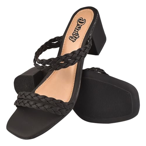 Sandália Feminina Salto Bloco Confortável Direto Da Fábrica SS13 34 ao 39 (Preto, BR, Adulto, Numéri