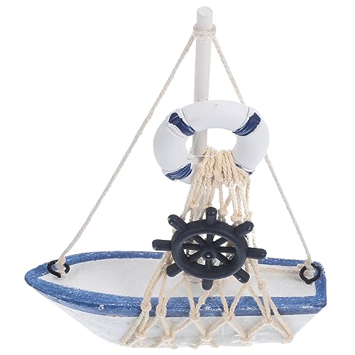 Veemoon 1Pc Sailing Boat Decor Mediterranean Ship Model for Home and Office Decoration for Coastal Theme Present for Graduations Birthdays and More