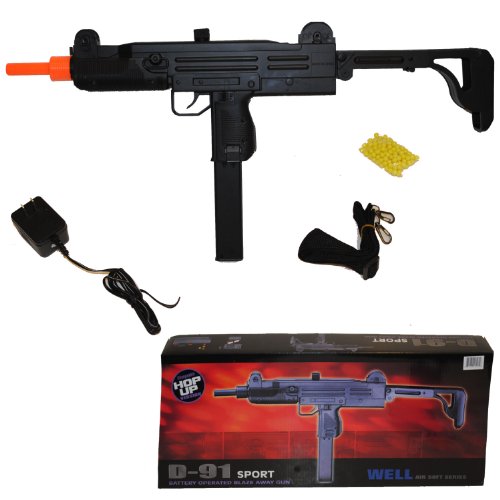 well d91 uzi - aeg automatic electric airsoft gun + battery + charger(Airsoft Gun)