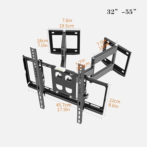 Support mural pour téléviseur d'angle orientable et inclinable à 6 bras robustes - 8