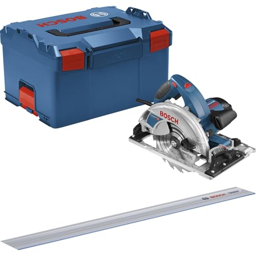 Bosch Handkreissäge GKS 65 GCE Professional,blau, 1.800 Watt, L-BOXX, Führungsschiene FSN 1400