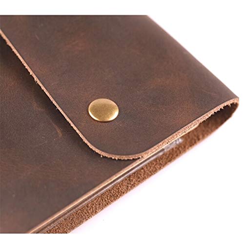 CQU A6 Funda de piel suave auténtica para diario de oficina, diario en espiral de viajeros