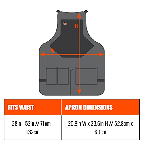 Ergodyne Arsenal 5700 Torso Length Work Tool Apron, 16-Pockets, Gray #TOP6