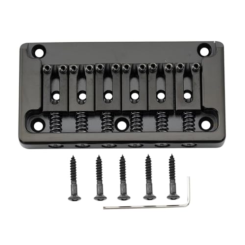 Chevalet fixe en laiton pour guitare Stratocaster 52,5 mm, finition noire haut de gamme