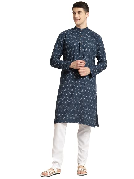 Image of SOJANYA (Since 1958, Men's Silk Blend Grey Kurta Pyjama & Silk Blend Jacket Combo