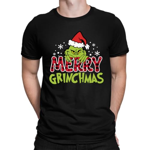 Merry Grinchmas Family - Camiseta de Navidad para hombre, Negro , XXL