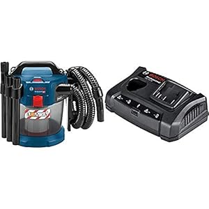 Bosch Professional Akku-Staubsauger GAS 18V-10 L + 1600A011A9 GAX 30 Ladegerät mit USB-Ladebuchse, Wandstativhalterung…