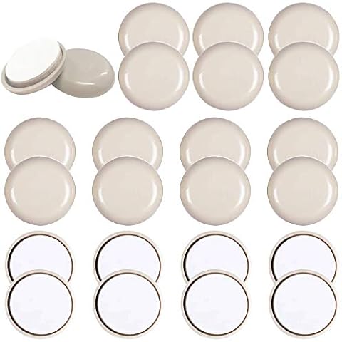 FOGAWA 24Pack Furniture Sliders and Gliders for Carpet Chair Leg Sliders Self Adhesive Furniture Moving Glide Pads for Heavy Furniture Sofa Laminate Vinyl Wooden Floor Round 32mm Cover