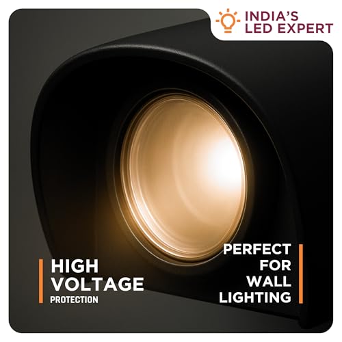 Image of GOURAV W3 Curve Waterproof LED Wall Light 2+2W | IP65 Fancy Decorative LED Lamp for Home & Outdoor Decor | 105 Lm /W Bright Wall Light for Balcony, Gate, Garden,Elevation-Warm White