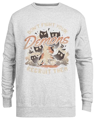 Pull ras du cou gris unisexe Recruiyour Demons pour un style streetwear