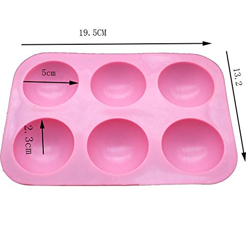 image for Grospe 6 Holes Silicone Pastry & Baking Mold for Baking 3D Half Ball S