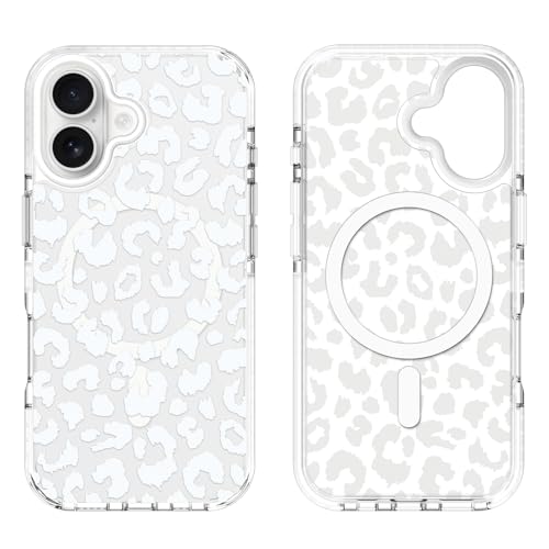 Coque iPhone 17 magnétique antichoc avec motif guépard transparent haute protection