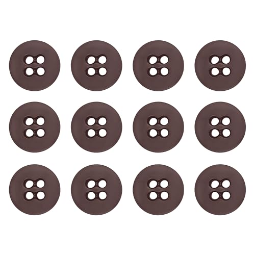 ButtonMode Suspender Brace Buttons 17mm 27L Style 4 for Pants Trousers Overalls Denim Leather Army American Military Spec Industrial Strength Size 0.675 inch or 11/16 Brown Classic 12-Pack