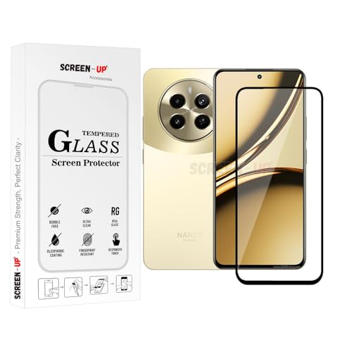 Image of ScreenUp Tempered Glass For Realme Narzo 70 Pro - Ultra Clear, 9H Scratch Resistant, Full Coverage, Easy Install Screen Protector