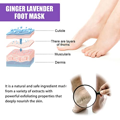 Qudai 1 par/saco Gengibre Máscara para os Pés Esfoliante Esfoliante Nutrir Reparação Delicado Cuidad