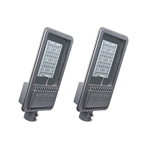 Image of SAARA LED Street Lights | Classic Power Saving Outdoor LED Lights | Aluminum Die Cast | IP65 Waterproof | Rustproof White Lights for Street Parking (White) (120 Watt Pack 2)
