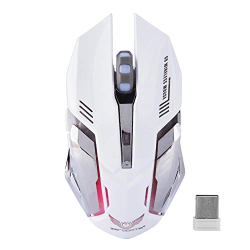 ASHATA Wireless Mouse,2.4G Wireless Rechargeable Gaming Mouse,Ergonomics Optical Mouse Mice 2400DPI for PC Laptop Computer,Windows 98 Me 2000 XP Vista Win 7 Win8 Vista Mac OS or Latest.(