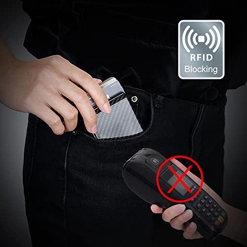 Carbon Fiber Thumb Credit Card Holder Card Clip MONOCARBON Credit Card Holder Case Portable and Fashionable Minimalist Card Clip - Glossy Finishing