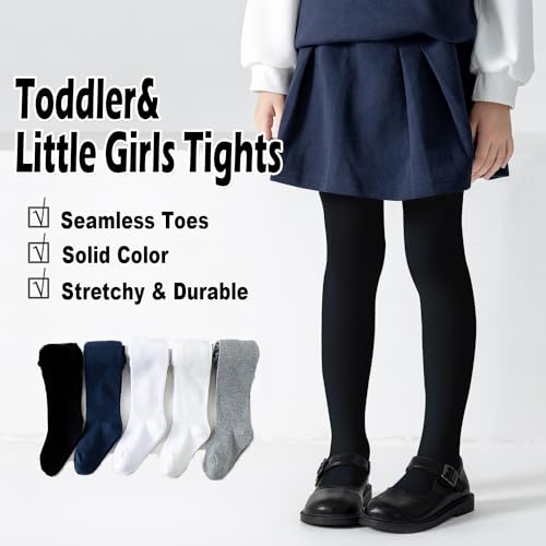 Image of EPEIUS Baby Girl Tights Thick Cable Knit Leggings Seamless Cotton Toddler Girls Stockings School Tights for 2T-12 Years