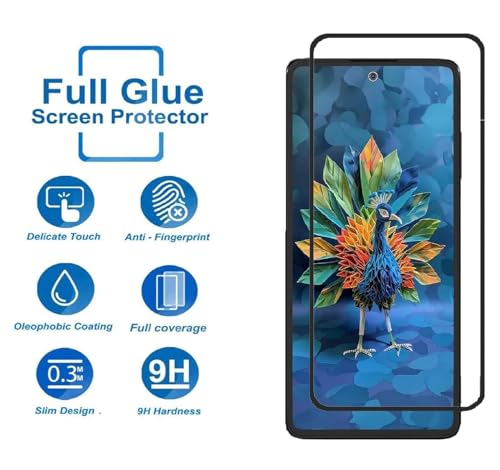 Image of DD SON Tempered Glass Screen Protector Compatible for HMD Crest 5G (2024) HD Glass with Edge to Edge Coverage and Easy Installation kit,Black