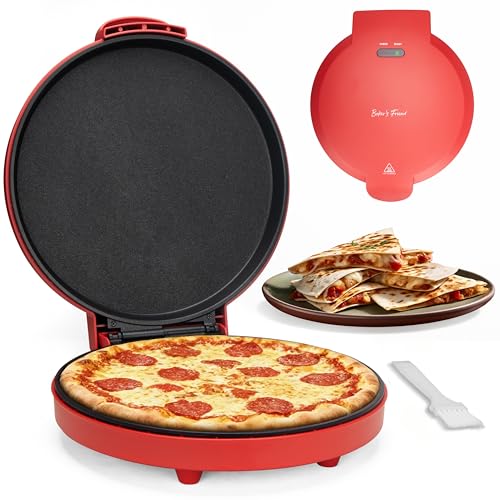 Recopilación de Pizzero , tabla con los diez mejores. 43 Baker's Friend - Máquina eléctrica para hacer pizza de 12 pulgadas para quesadillas de tamaño familiar, tortillas y más, platos antiadherentes, 1400 W, rojo