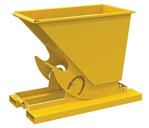 Vestil D-25-HD-NB-YEL Steel Heavy Duty No Bump & Dump Hopper 1/4 Cubic Yard 6000 Lb. Capacity Yellow