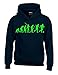 Produktbild Coole-Fun-T-Shirts Fussball Evolution Kinder Sweatshirt mit Kapuze Hoodie schwarz-Green, Gr.152cm