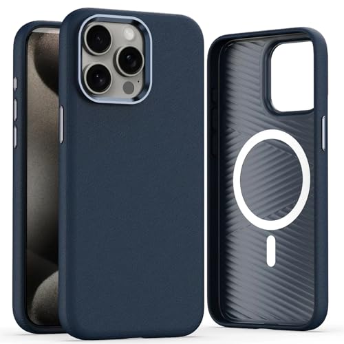 Étui de téléphone en cuir compatible iPhone 13 bleu et coque antichoc